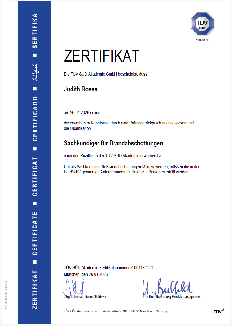 TÜV Zertifikat